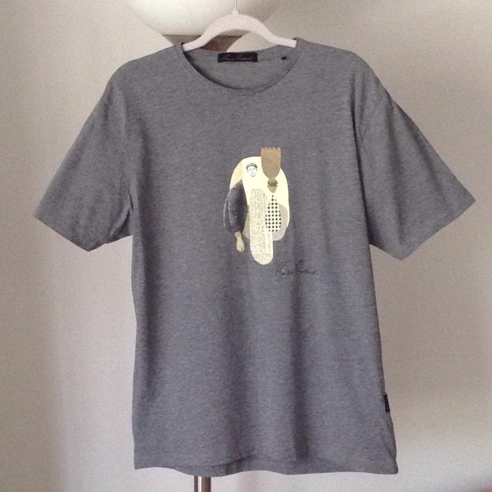 🌑 Rare Rabbit 'Gentleman' - Strep Style Grey Tee - Picture 4 of 8